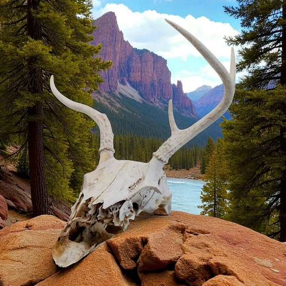 Abnormal Decorative Antlered Deer Skull For Art Projects - Picture 1 of 5